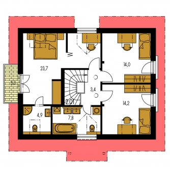 Floor plan of second floor - KOMPAKT 45